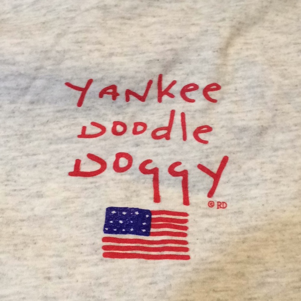 Yankee Doodle Doggy  🇺🇸 W/flag Grey & blue, NWT